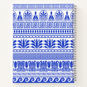 Griechischer Fret, Mittelmeer-Muster, Blau Notizblock (Rückseite)