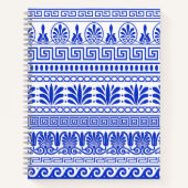Griechischer Fret, Mittelmeer-Muster, Blau Notizblock (Vorderseite)