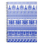 Griechischer Fret, Mittelmeer-Muster, Blau Notizblock (Vorderseite)