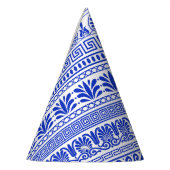 Griechischer Fret, Mittelmeer-Muster, Blau Partyhütchen (Links)