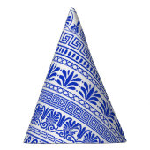 Griechischer Fret, Mittelmeer-Muster, Blau Partyhütchen (Rechts)