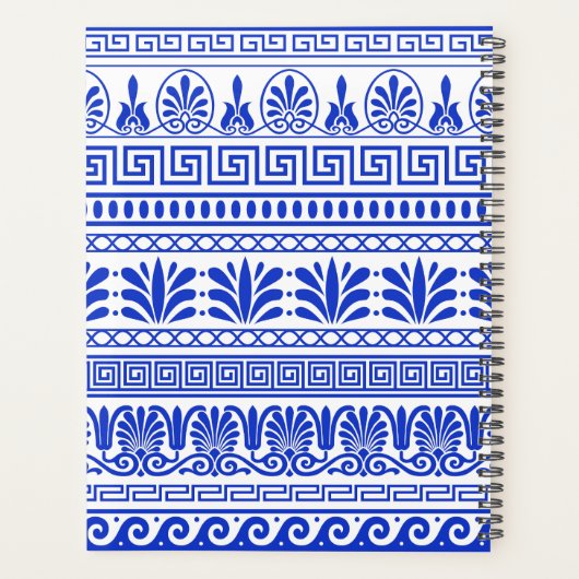 Griechischer Fret, Mittelmeer-Muster, Blau Planer (Rückseite)