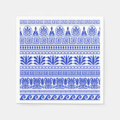 Griechischer Fret, Mittelmeer-Muster, Blau Serviette (Vorderseite)