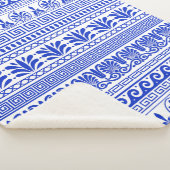 Griechischer Fret, Mittelmeer-Muster, Blau Sherpadecke (3/4)