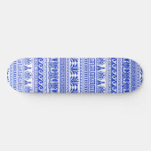 Griechischer Fret, Mittelmeer-Muster, Blau Skateboard (Horizontal)