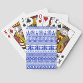 Griechischer Fret, Mittelmeer-Muster, Blau Spielkarten (Rückseite)