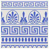 Griechischer Fret, Mittelmeer-Muster, Blau Stoff (Nahaufnahme)