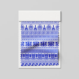 Griechischer Fret, Mittelmeer-Muster, Blau Stoff