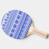 Griechischer Fret, Mittelmeer-Muster, Blau Tischtennis Schläger (Seitenansicht)