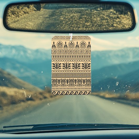 Griechischer Fret, Mittelmeer-Muster, braun Autolufterfrischer