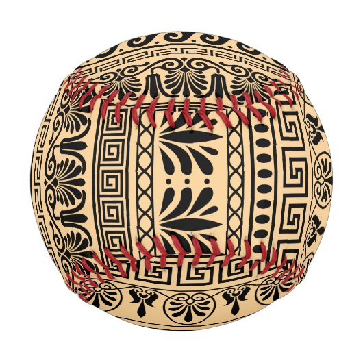 Griechischer Fret, Mittelmeer-Muster, braun Baseball (Rückseite)