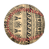 Griechischer Fret, Mittelmeer-Muster, braun Baseball (Vorderseite Links)