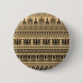 Griechischer Fret, Mittelmeer-Muster, braun Button (Vorderseite)