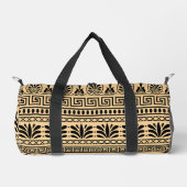 Griechischer Fret, Mittelmeer-Muster, braun Duffle Bag (Vorderseite)