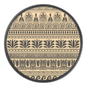 Griechischer Fret, Mittelmeer-Muster, braun Eishockey Puck (Vorderseite)