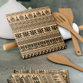 Griechischer Fret, Mittelmeer-Muster, braun Fliese