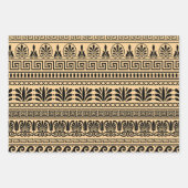Griechischer Fret, Mittelmeer-Muster, braun Geschenkpapier Set (Vorderseite 2)