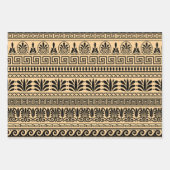 Griechischer Fret, Mittelmeer-Muster, braun Geschenkpapier Set (Vorderseite)