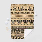 Griechischer Fret, Mittelmeer-Muster, braun Golfhandtuch (Insitu)