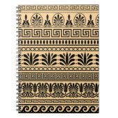 Griechischer Fret, Mittelmeer-Muster, braun Notizblock (Vorderseite)