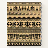 Griechischer Fret, Mittelmeer-Muster, braun Notizblock (Rückseite)