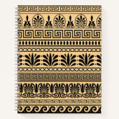 Griechischer Fret, Mittelmeer-Muster, braun Notizblock (Vorderseite)