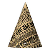 Griechischer Fret, Mittelmeer-Muster, braun Partyhütchen (Links)