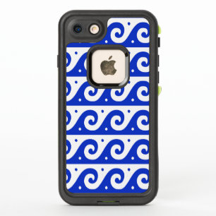 Griechischer Fret, Mittelmeer-Wellenmuster, Blau