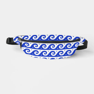 Griechischer Fret, Mittelmeer-Wellenmuster, Blau Bauchtasche