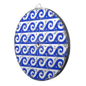 Griechischer Fret, Mittelmeer-Wellenmuster, Blau Dartscheibe (Vorderseite rechts)