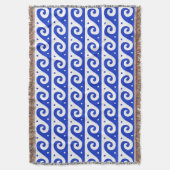 Griechischer Fret, Mittelmeer-Wellenmuster, Blau Decke (Vorderseite Vertikal)