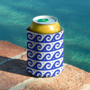 Griechischer Fret, Mittelmeer-Wellenmuster, Blau Dosenkühler