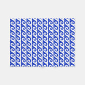 Griechischer Fret, Mittelmeer-Wellenmuster, Blau Fleecedecke (Vorderseite (Horizontal))