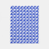 Griechischer Fret, Mittelmeer-Wellenmuster, Blau Fleecedecke (Vorderseite)