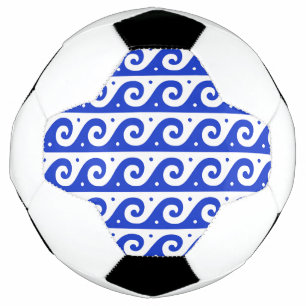 Griechischer Fret, Mittelmeer-Wellenmuster, Blau Fußball