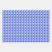 Griechischer Fret, Mittelmeer-Wellenmuster, Blau Geschenkpapier Set (Vorderseite 3)