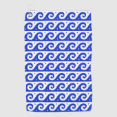 Griechischer Fret, Mittelmeer-Wellenmuster, Blau Golfhandtuch (Vorderseite)