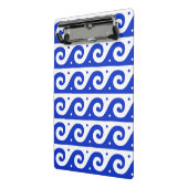 Griechischer Fret, Mittelmeer-Wellenmuster, Blau Mini Klemmbrett (Gewinkelt2)