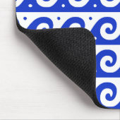 Griechischer Fret, Mittelmeer-Wellenmuster, Blau Mousepad (Ecke)