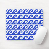 Griechischer Fret, Mittelmeer-Wellenmuster, Blau Mousepad (Mit Mouse)