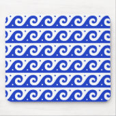 Griechischer Fret, Mittelmeer-Wellenmuster, Blau Mousepad (Vorne)