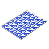 Griechischer Fret, Mittelmeer-Wellenmuster, Blau Notizblock (Linke Seite)