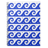 Griechischer Fret, Mittelmeer-Wellenmuster, Blau Notizblock (Vorderseite)