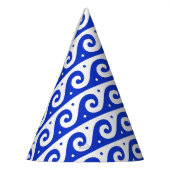 Griechischer Fret, Mittelmeer-Wellenmuster, Blau Partyhütchen (Links)