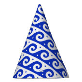 Griechischer Fret, Mittelmeer-Wellenmuster, Blau Partyhütchen (Rechts)