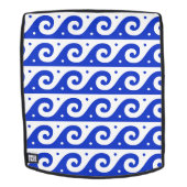 Griechischer Fret, Mittelmeer-Wellenmuster, Blau Rucksack (Abnehmbare Front)