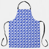 Griechischer Fret, Mittelmeer-Wellenmuster, Blau Schürze (Vorderseite)