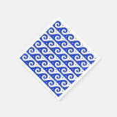 Griechischer Fret, Mittelmeer-Wellenmuster, Blau Serviette (Ecke)