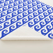 Griechischer Fret, Mittelmeer-Wellenmuster, Blau Sherpadecke (3/4)