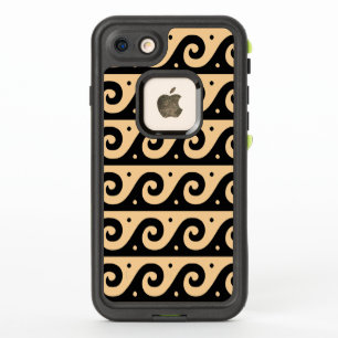 Griechischer Fret, Mittelmeer-Wellenmuster, braun